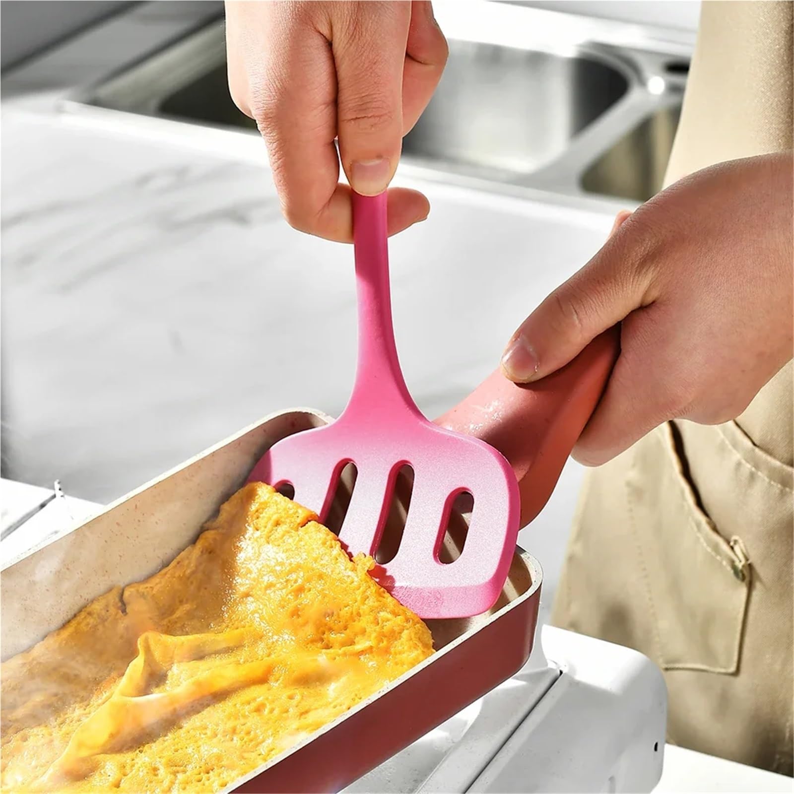 Silikon Küchenhelfer Set 1/6-teiliges rosa Silikon-Küchenutensilien-Set mit antihaftbeschichteten Pfannen, Spatel, Suppenlöffel, Kochutensilien für(6Pcs Mix)