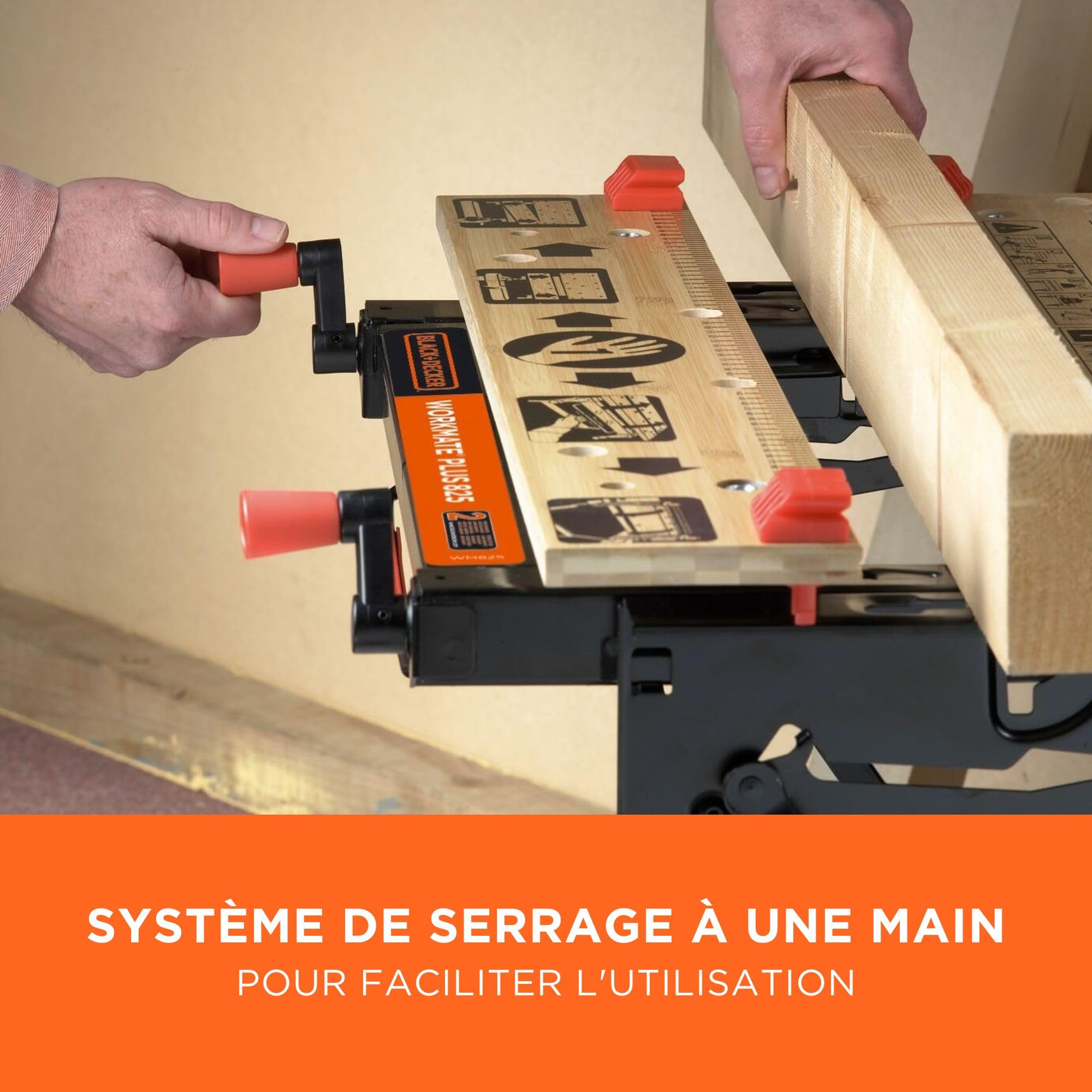BLACK+DECKER Workmate 825 Établi Deluxe Double Hauteur WM825-XJ
