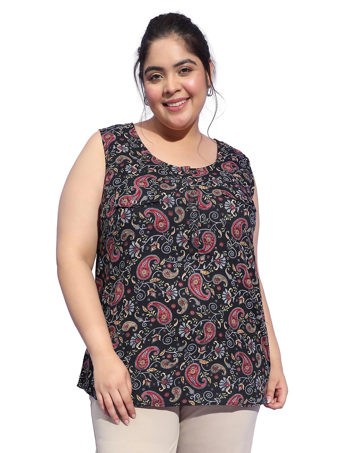 Women's Polyester Plus Size Tropical Print Green & White Top All Over Print 2XL/3XL/4XL/5XL/6XL/7XL/8XL-image-16