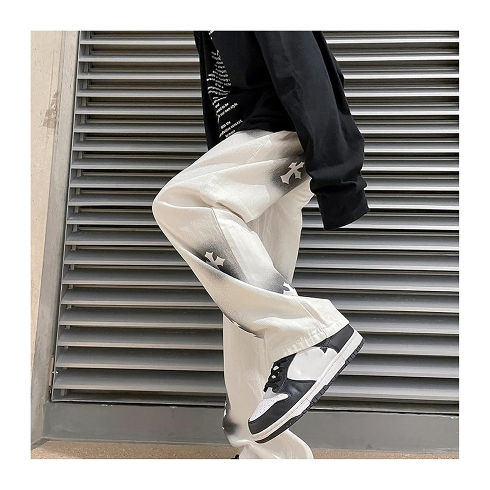 SIYAN Męskie spodnie jeansowe z szerokimi nogawkami, dżinsy, casualowe, luźne, dżinsowe, spodnie dżinsowe, baggy, hip hop, vintage, Y2K, proste nogawki, dla nastolatków, chłopców, spodnie na