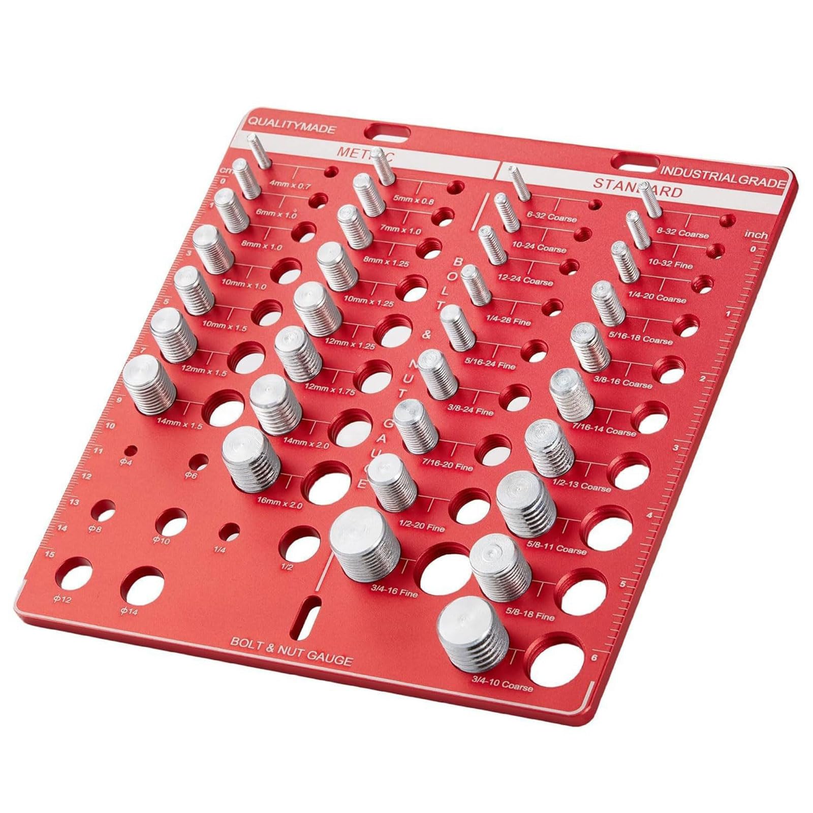 Oxxggkao 34 Hole Metric Nut Measuring Tool Aluminum Nut Size Detectors Engineering Measuring Device For Accuracy Measurement Measure Size Measure