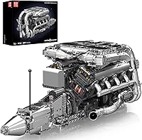 Mould King V8 Twin Turbo Working Engine Model Kit 2899+ PCS - Motorized STEM Building Blocks for Adults, Realistic Pistons & Turbos