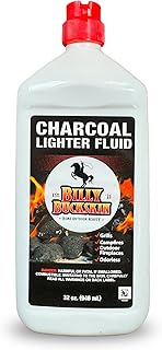 Charcoal Lighter Fluid (1 Quart) - Clean Burning, Low Odor & Fast Lighting Lighter Fuel - Perfect Fire Starter Fluid for Outdoor BBQ, Grilling, Camping, Charcoal & Wood Fires by Billy Buckskin