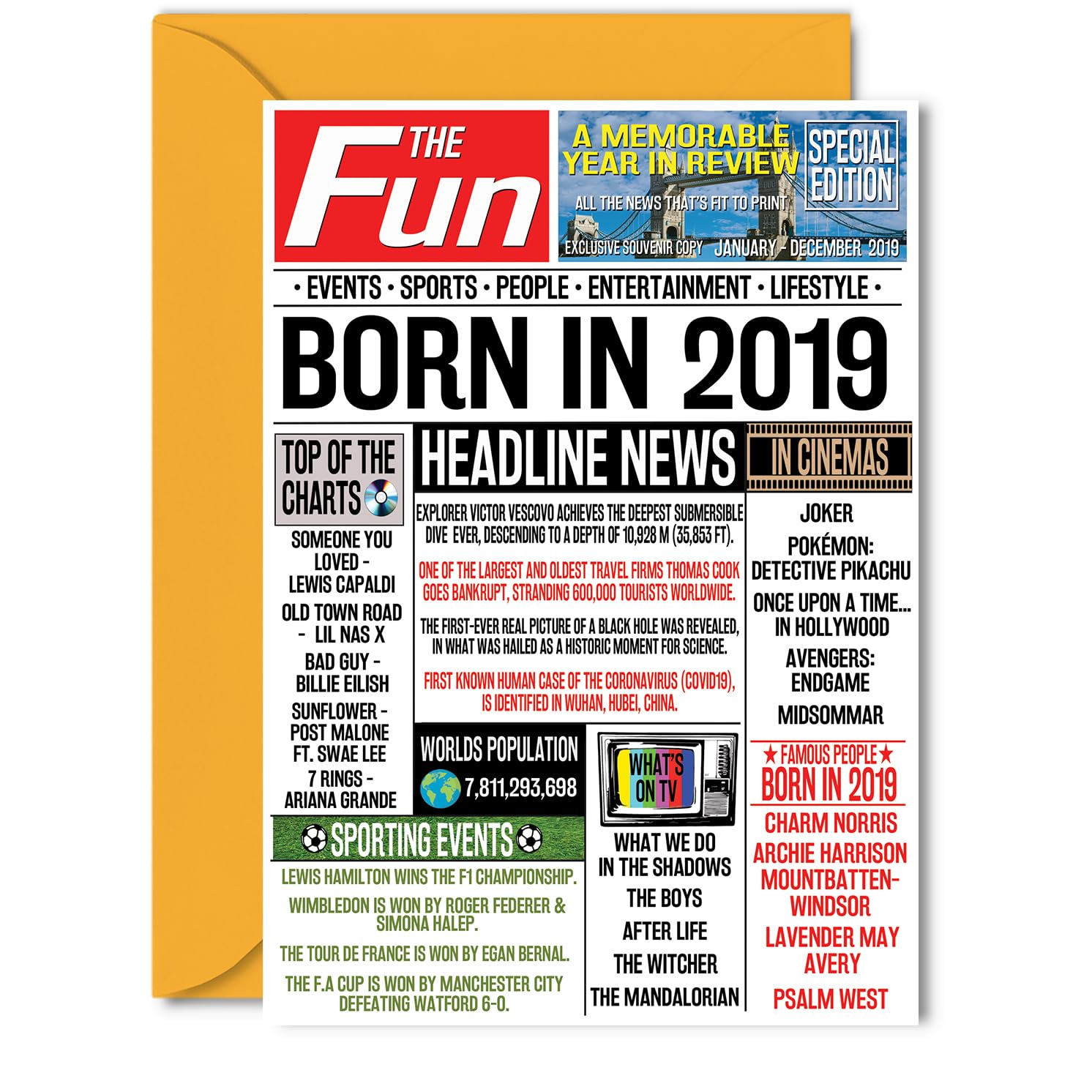 19th Birthday Cards for Men Women - Born In 2007 Newspaper - Happy 19 Birthday Card for Son Daughter Cousin Vintage Retro Back In 2007, 145mm Bday Greeting Cards — view 219