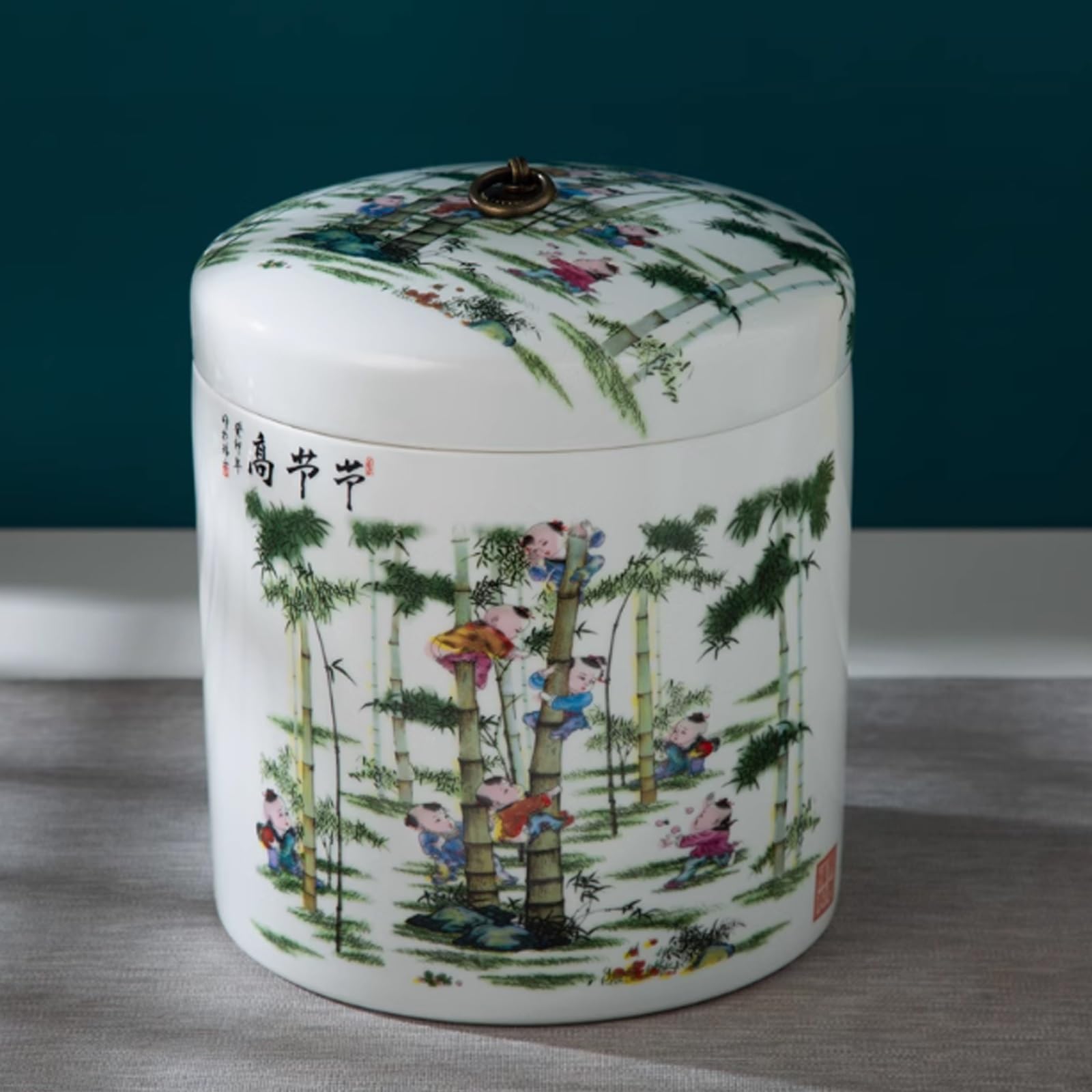 BRCYKRWY Ceramic Rice Storage Containe,Ceramic Containers With Lids For Food 10kg,Grain Tea Storage Ceramic Container,Home Coffee Storage Box Chinese Style Food Storage Jars For Cereal,Flour,Sugar,Cof