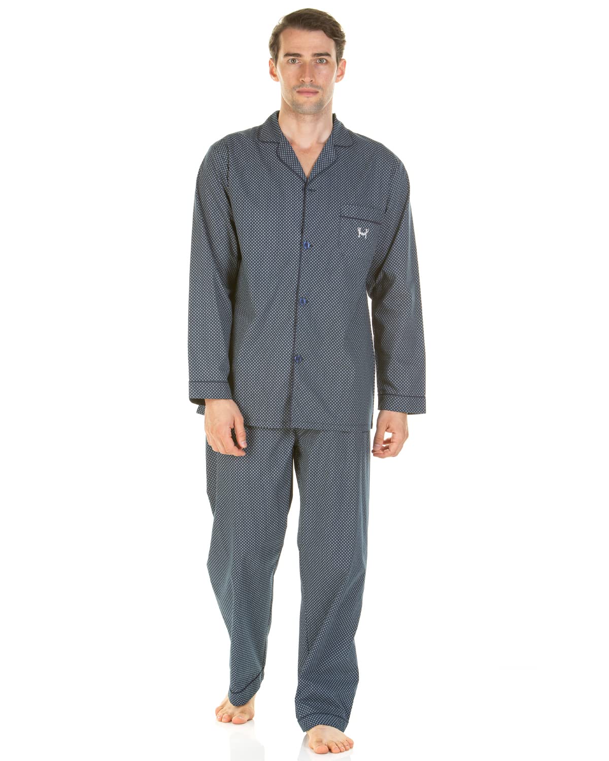 Undercover Haigman Easy Care Printed Pyjamas 7590 Navy Geo Print Medium