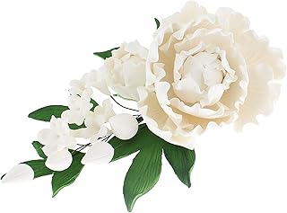 Cake Flowers – Gumpaste Flower for Cakes - White Peony Spray Decoration for Cakes - Handmade - 1 Count – by Global Sugar Art and Chef Alan Tetreault