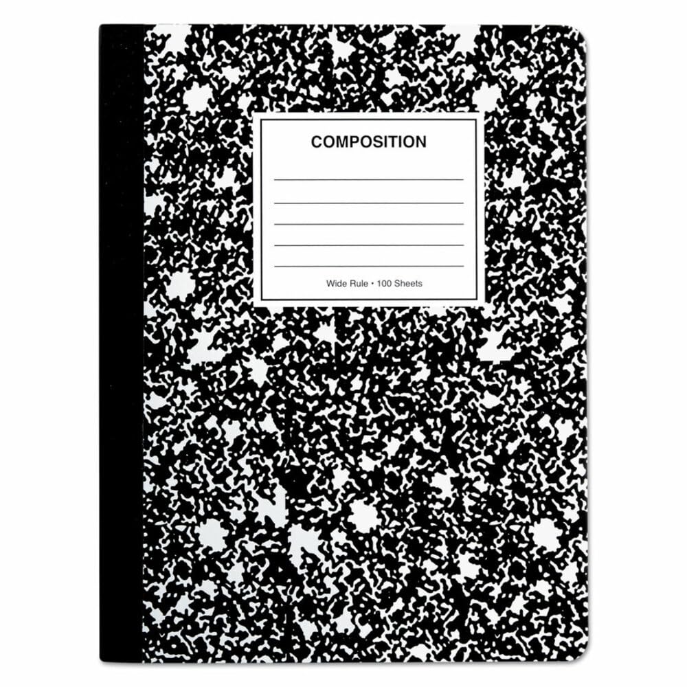 Universal Zusammensetzung Buch, breit Rule, 9 3/4 x 7 1/2, weiß, 100 Blatt, 6/Pack (20936)