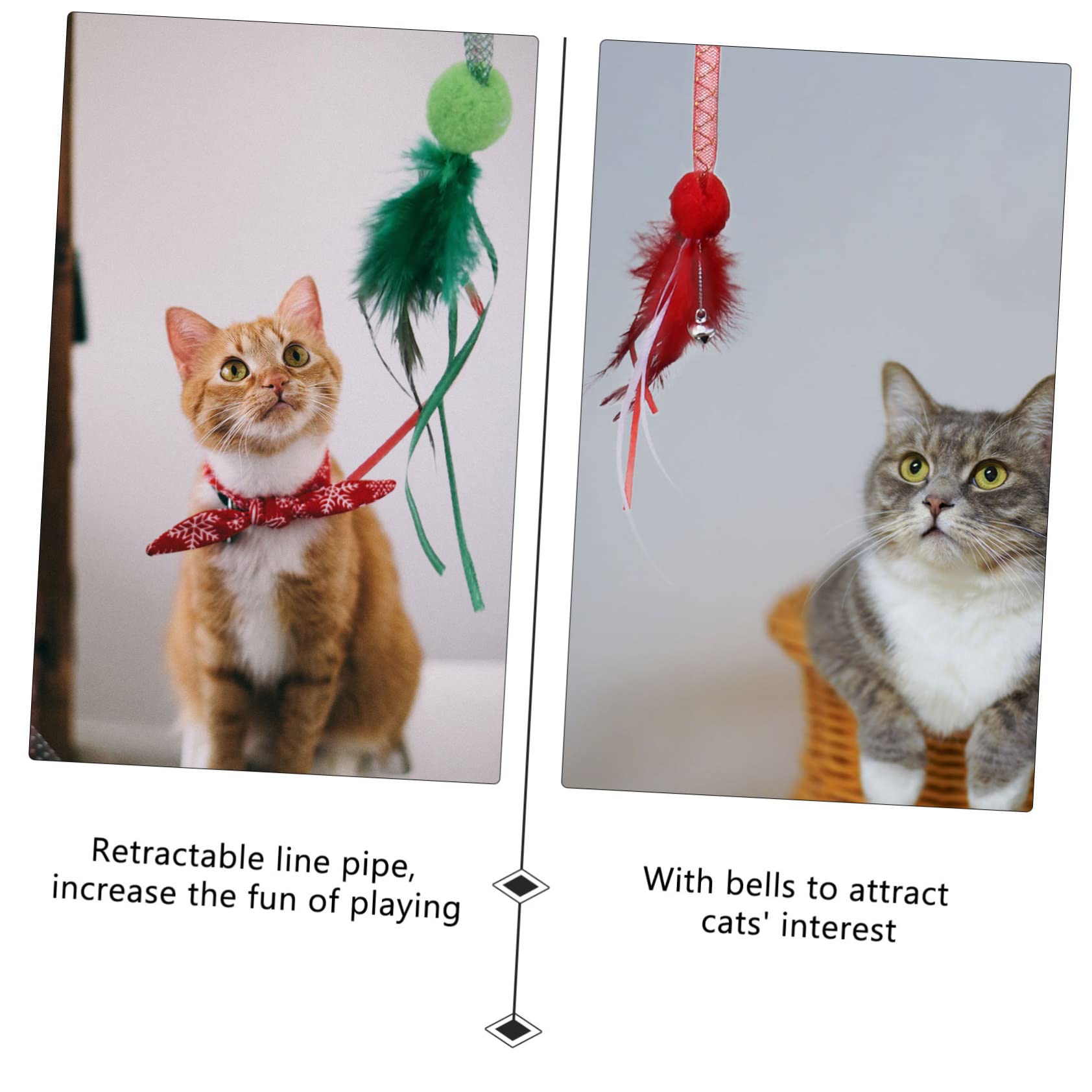 Yardwe Lot De 3 Jouets Interactifs pour Chat avec Clochette Et Ligne Rétractable
