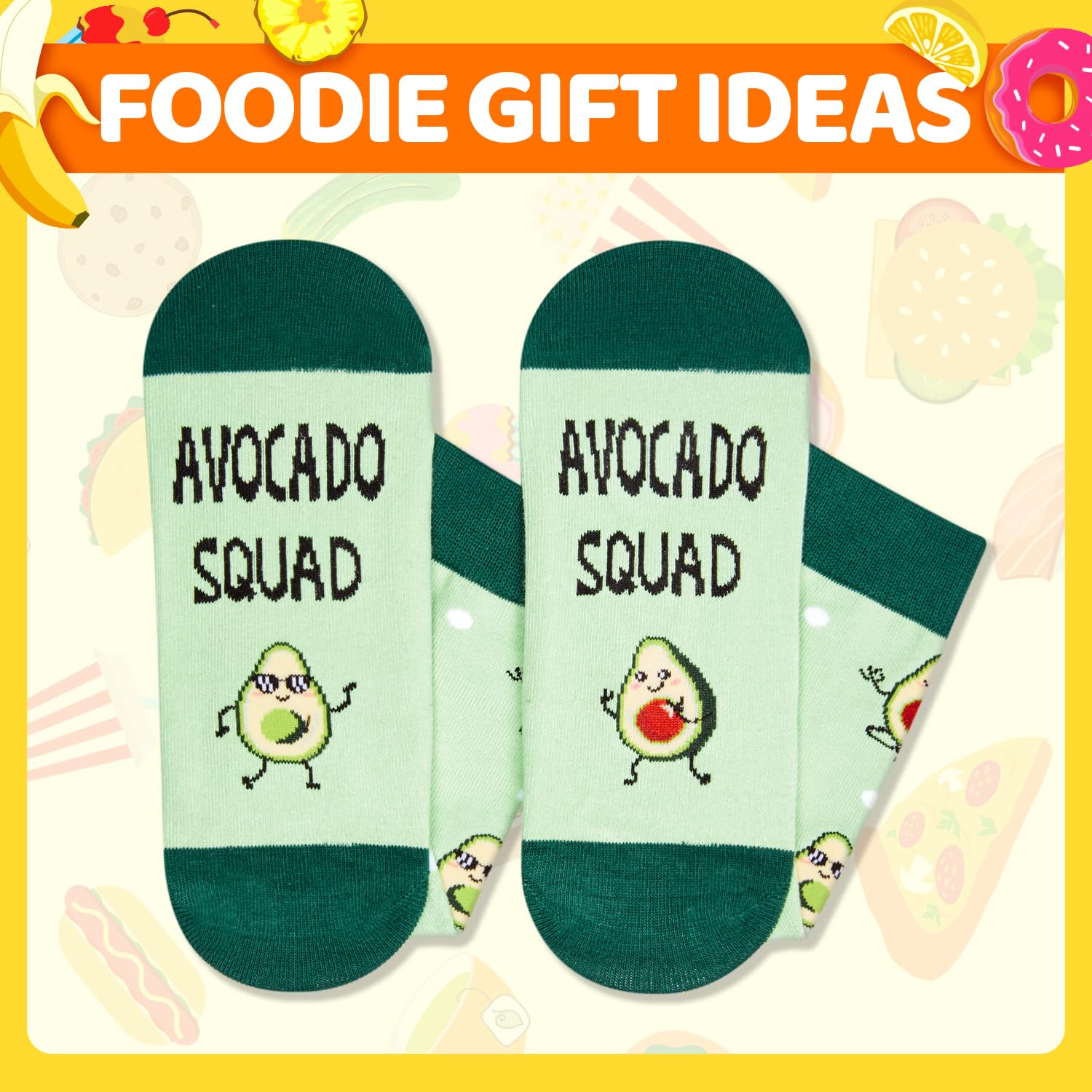 HAPPYPOP Funny Fruit Gifts - Avocado Pineapple Banana Strawberry Socks for Women Men