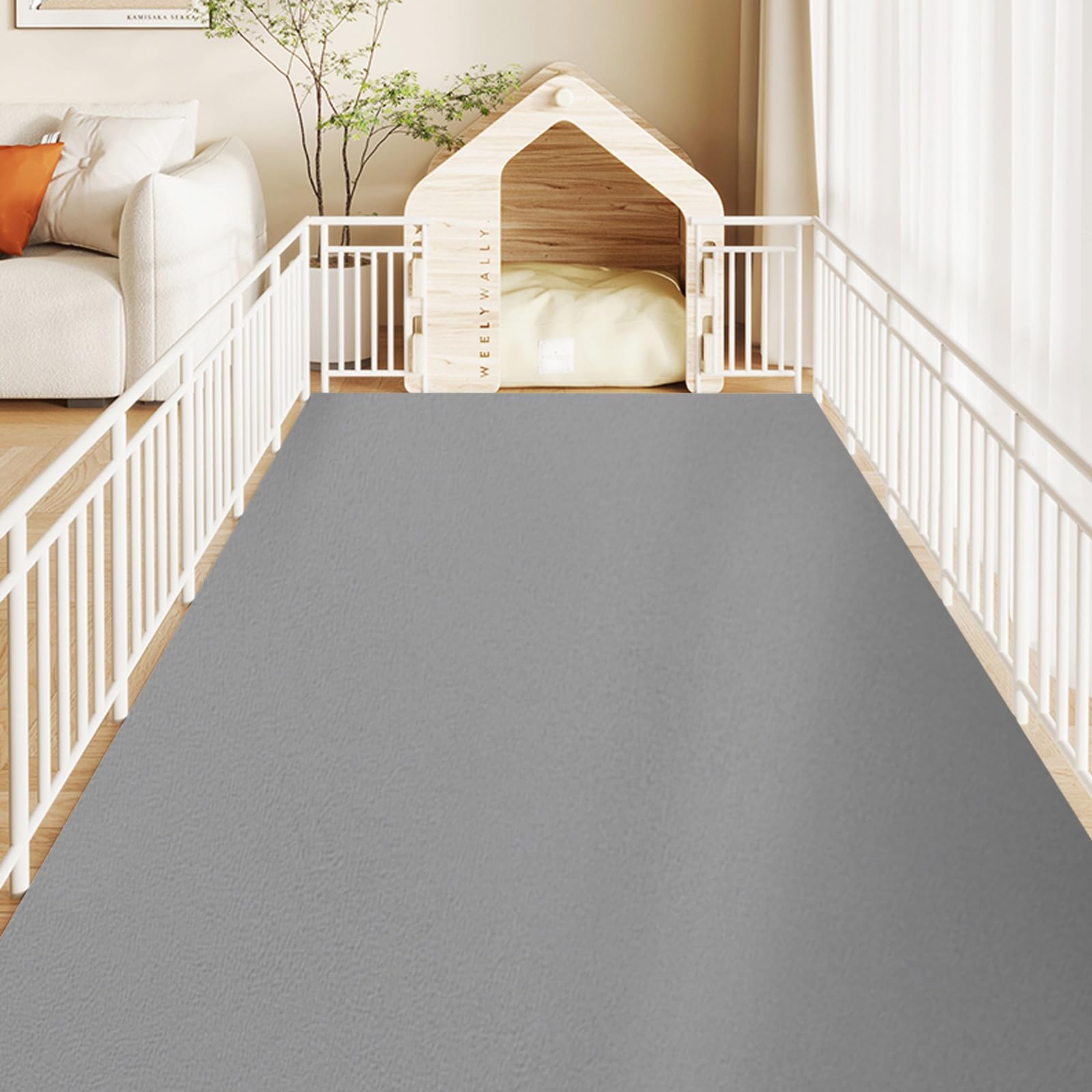 DUYULIANG Rinseable Pee Pads For Dogs - Pet Feeding Mat Large Customizable - Reusable Puppy Training Pads PVC, Non-Slip Leakproof Whelping Pads For Playpen Crate Sofo Car Potty Bed(Greys,70x140cm)