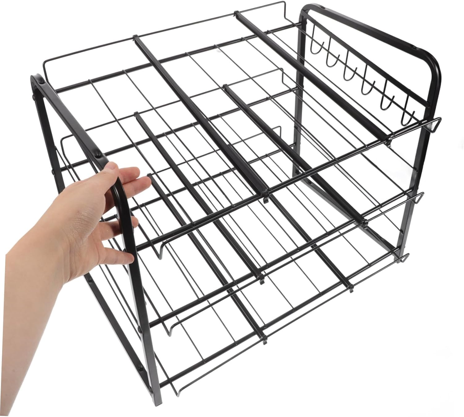 Soda Can Organizer Rack with Adjustable Stackable Design for Refrigerator Pantry Cabinet High Capacity Beverage Can Storage Holder for Kitchen Countertop