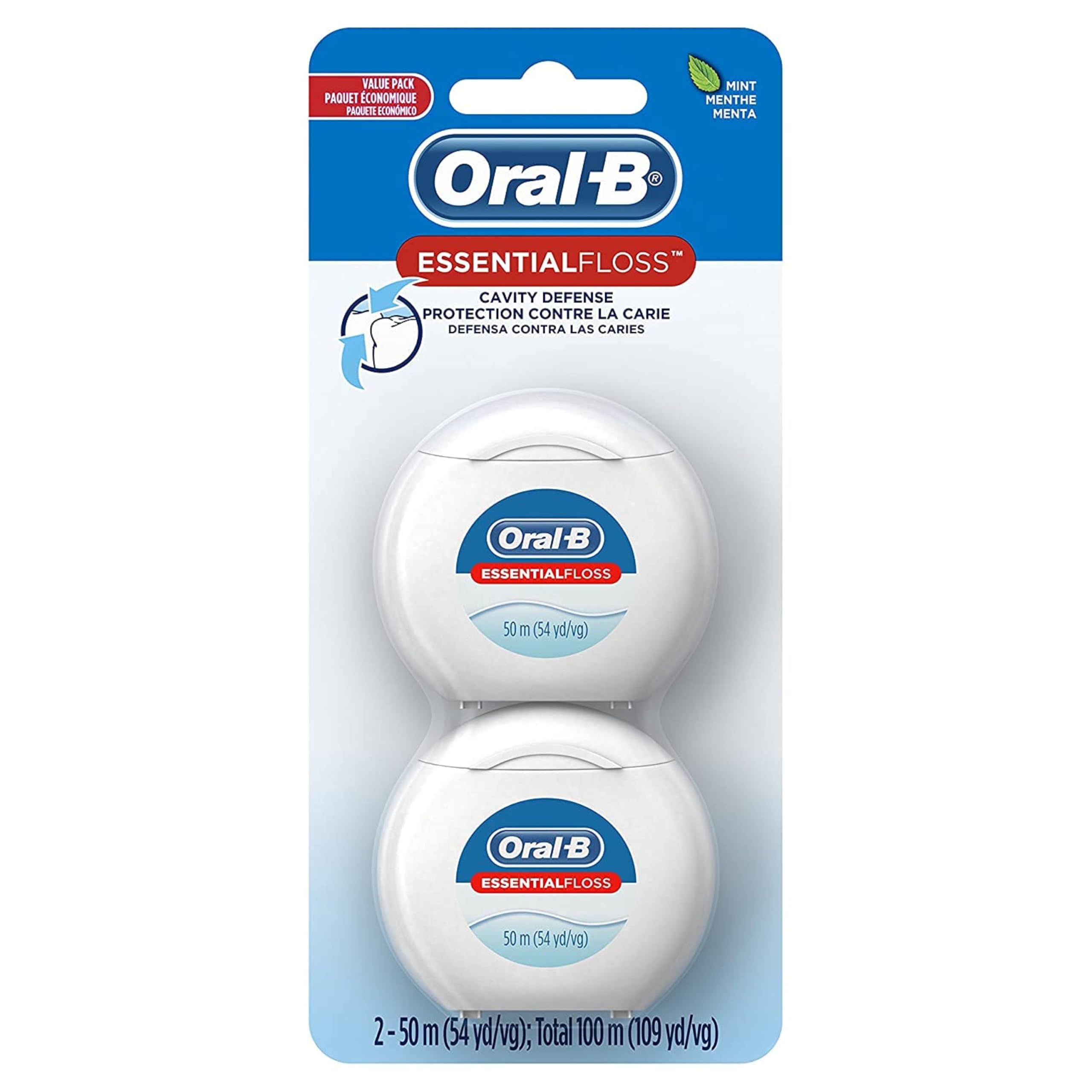 Oral-B Essential Dental Floss Waxed - each Pack of 2