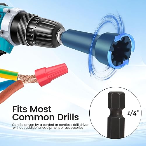 Miniatura 4 de Tornador de tuerca de alambre, herramienta de torsión de alambre para taladro y pelacables para taladro, herramientas eléctricas con mandril de 14
