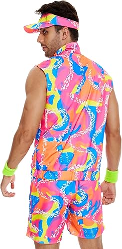 Miniatura 2 de Disfraz de entrenamiento de los años 80 para hombres, disfraz de Halloween para parejas, traje de entrenamiento de los años 80 y 90 para hombre