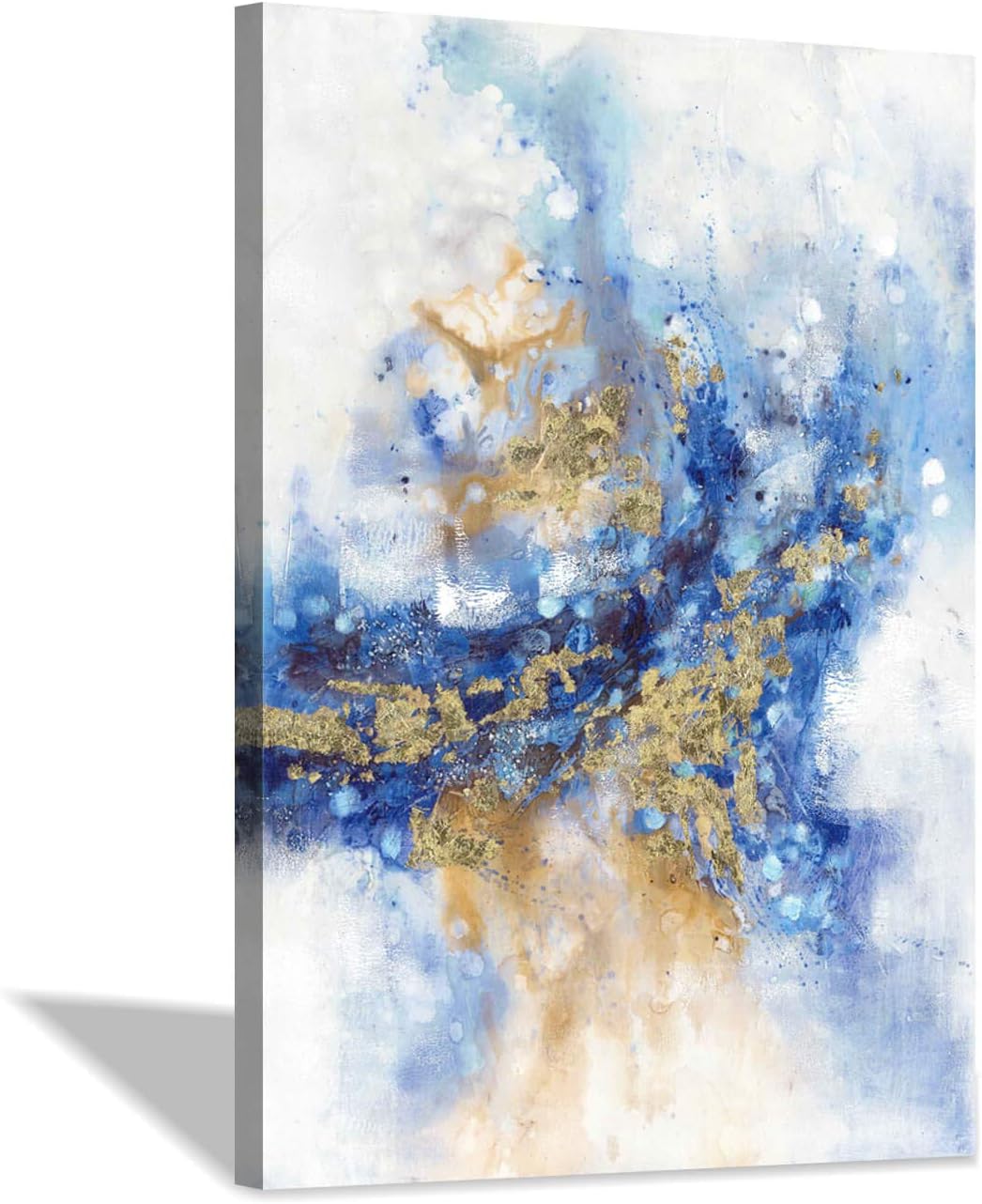 Abstract Picture Canvas Wall Art: Modern Gold Foils Paintings Hand Painted Artwork for Living Room (45” x 30'' x 1 Panel) 45" x 30" Abstract Painting