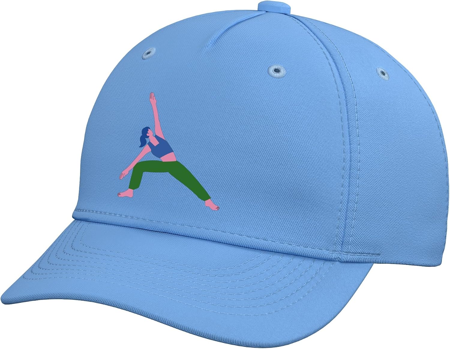 oga Woman Warrior Pose Side Stretch Asana Exercise Adjustable Baseball Hat