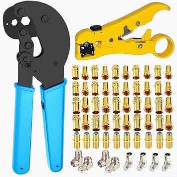 Gaobige Coaxial Cable Crimping Tool Kit, RG6 RG11 Crimping Tool