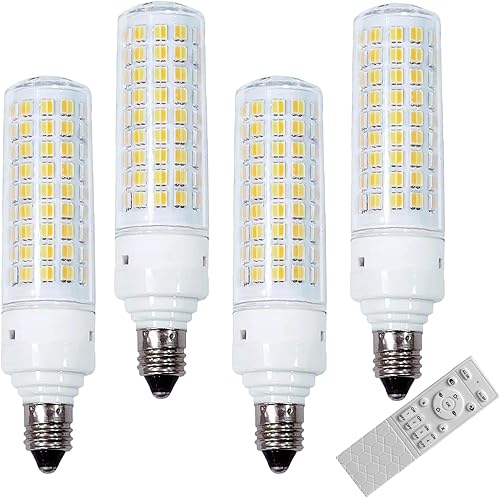 Miniatura 1 de VYAOMLI Bombillas LED inteligentes E12 con control remoto de 2.4 GHz, regulable 7 W, base de candelabro E12, bombilla LED equivalente a 75 W,