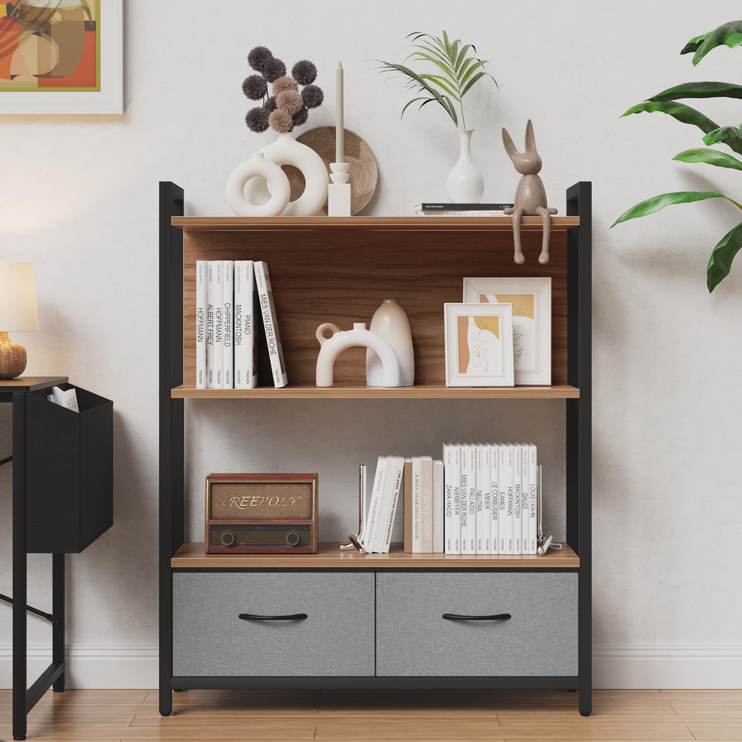 木製オープンシェルフ 4段 引き出し付き 楽天市場】オープンラック 木製（段数（引き出し）4段）（収納家具