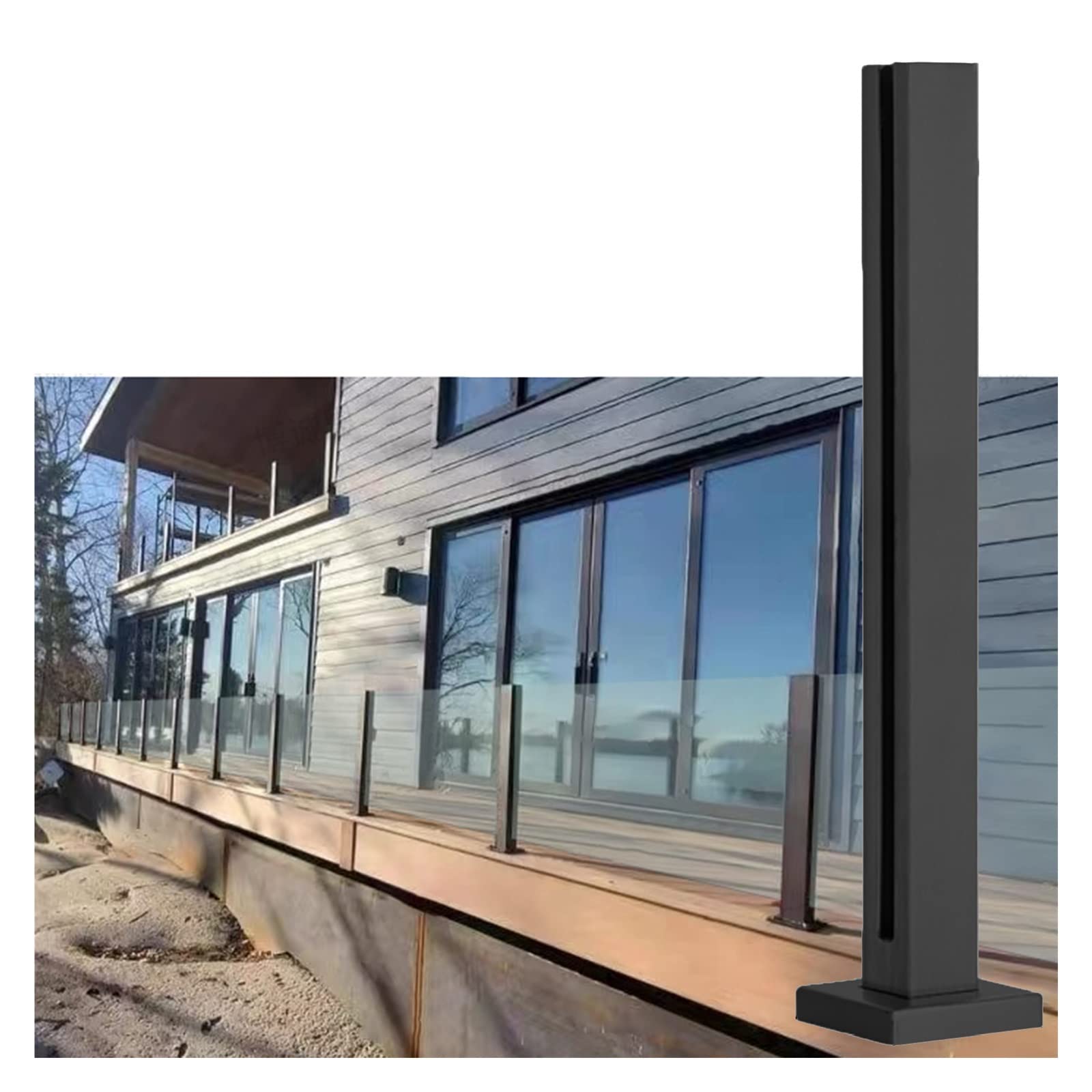 Poteau de serrage en acier inoxydable pour balustrades extérieures et garde-corps
