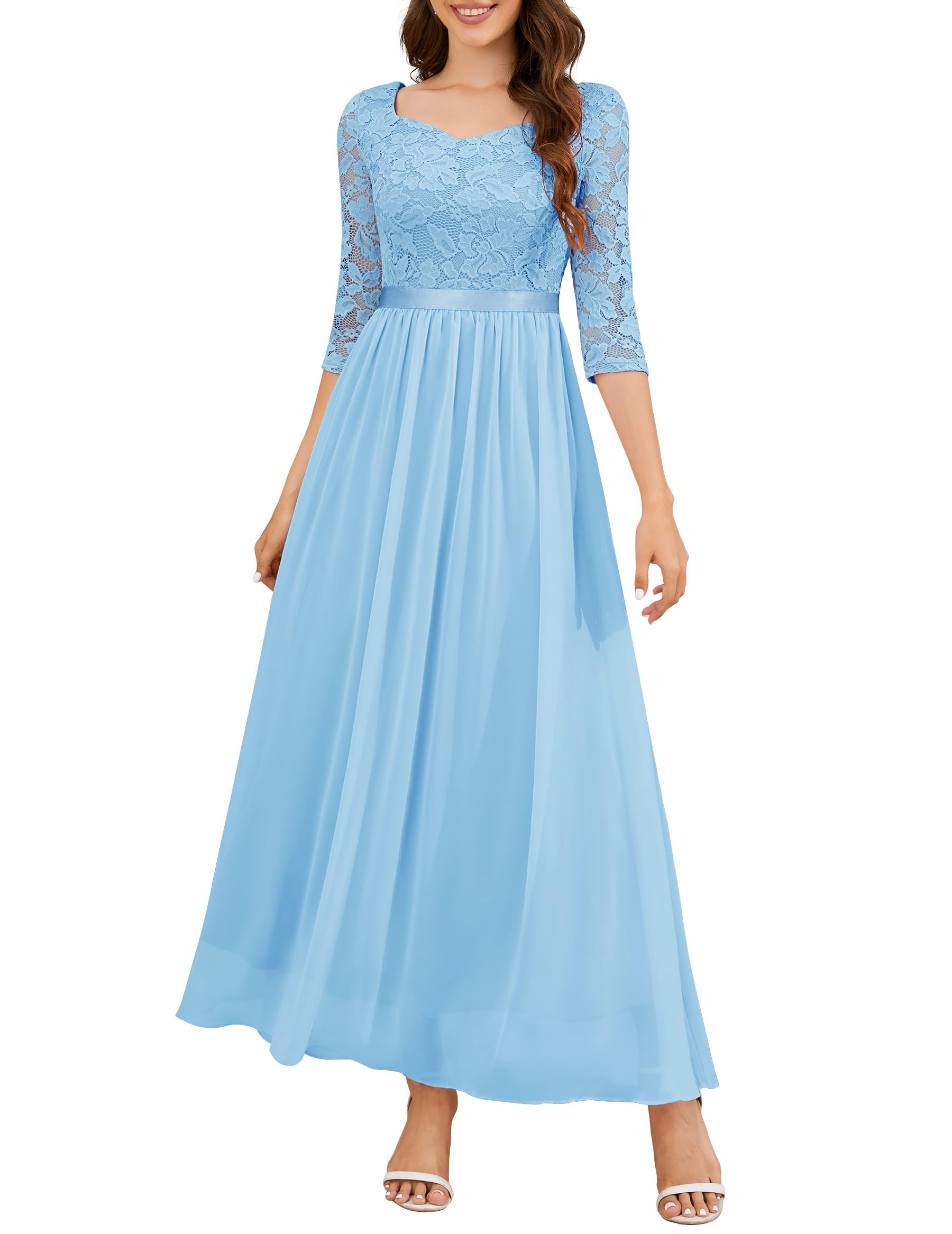 Wedtrend Formal Dresses for Women 3/4 Sleeve Bridesmaid Dress Mother of Bride Dress Maxi Evening Gown Prom Dresses