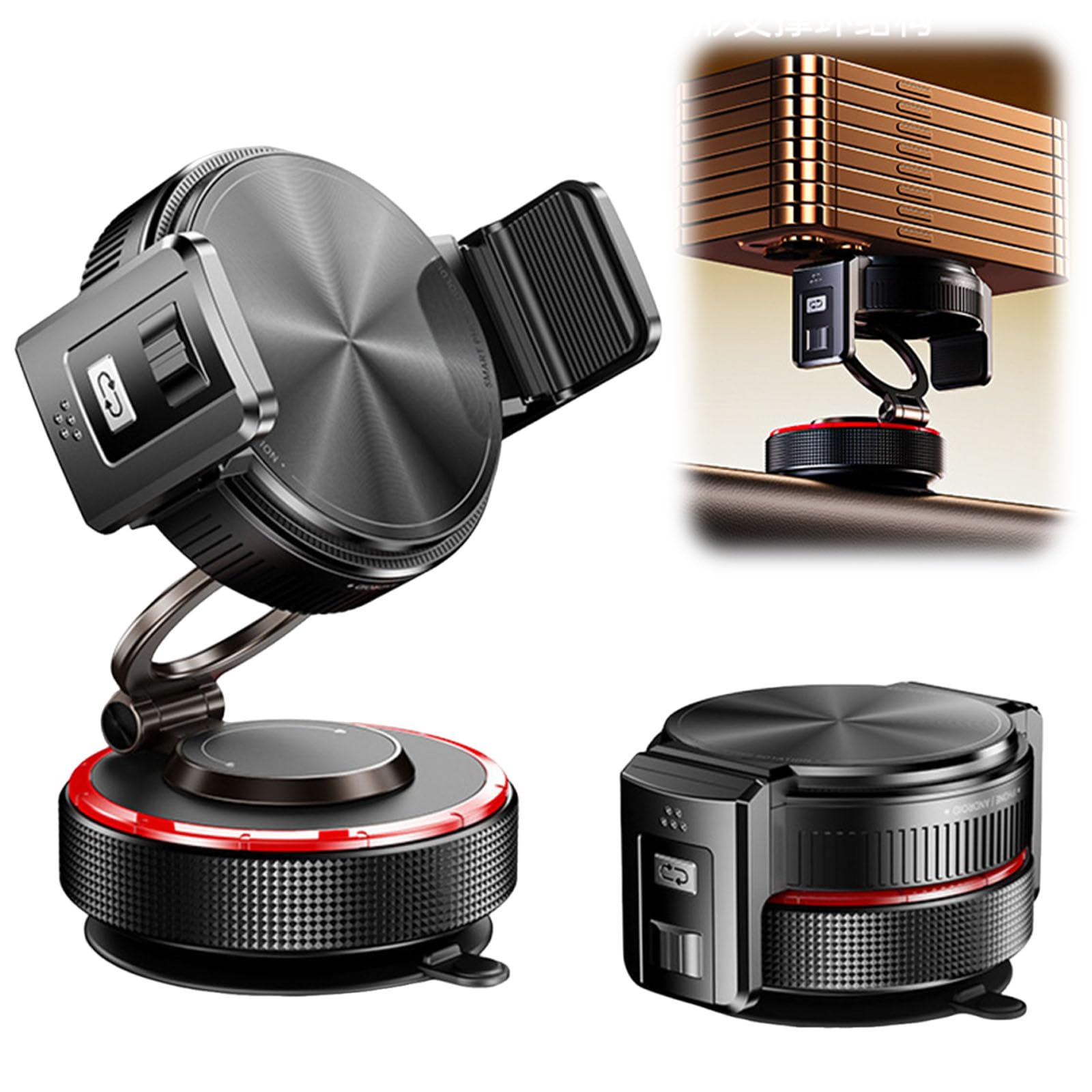 Soporte magnético para teléfono de coche con rotación de 360 grados, base antideslizante para una conducción segura y uso en la oficina