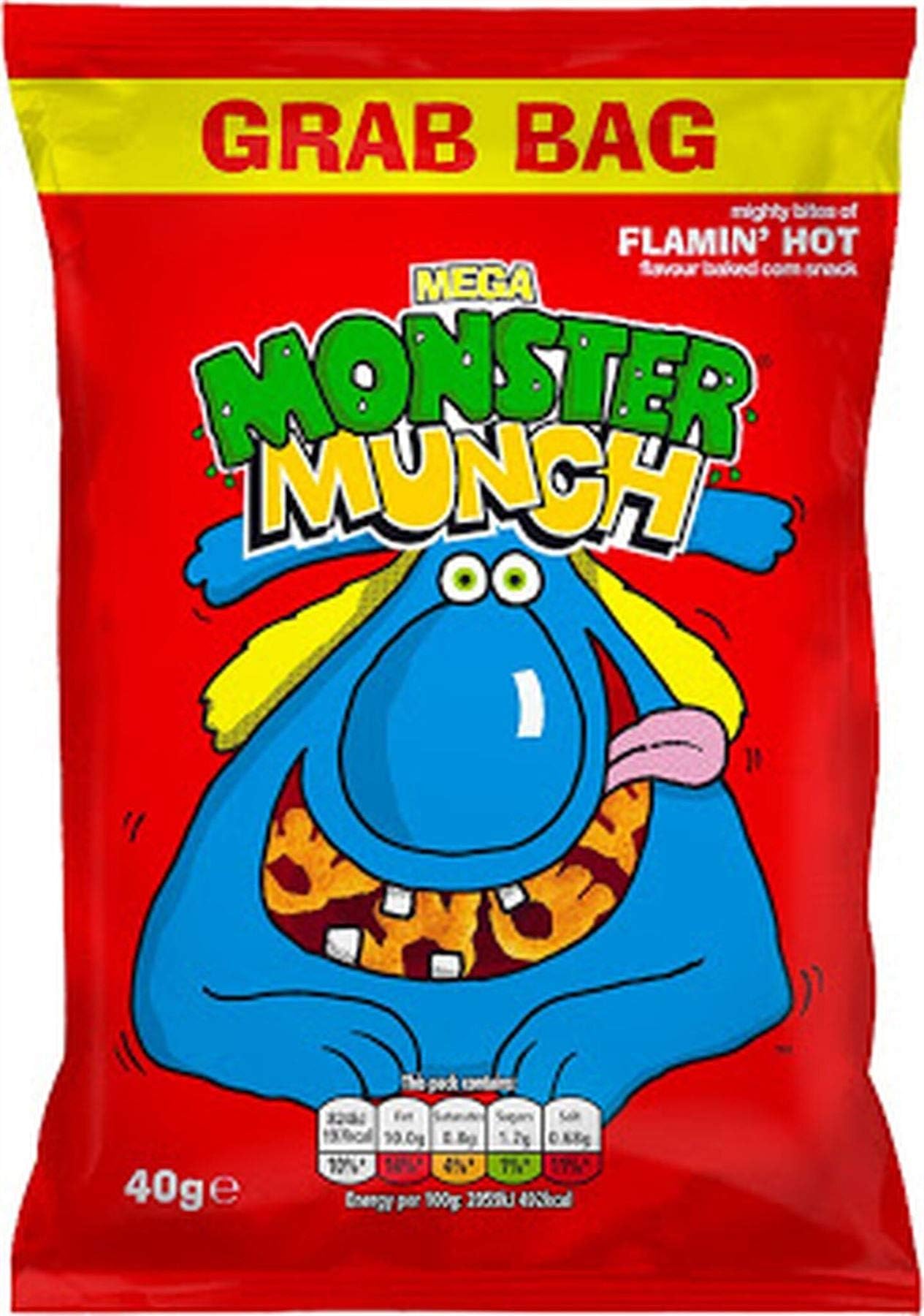 Monster Munch Flamin Hot Grab Bag - 40g - Pack of 6