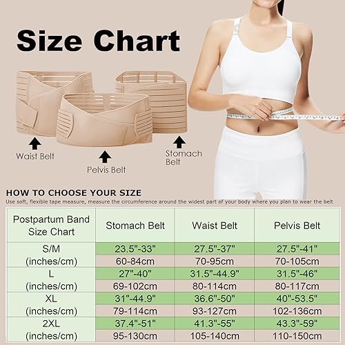 Miniatura 7 de Banda para el vientre posparto 3 en 1, faja de recuperación para abdominal, faja poscirugía, cinturón de apoyo para el abdomen, la cintura y la