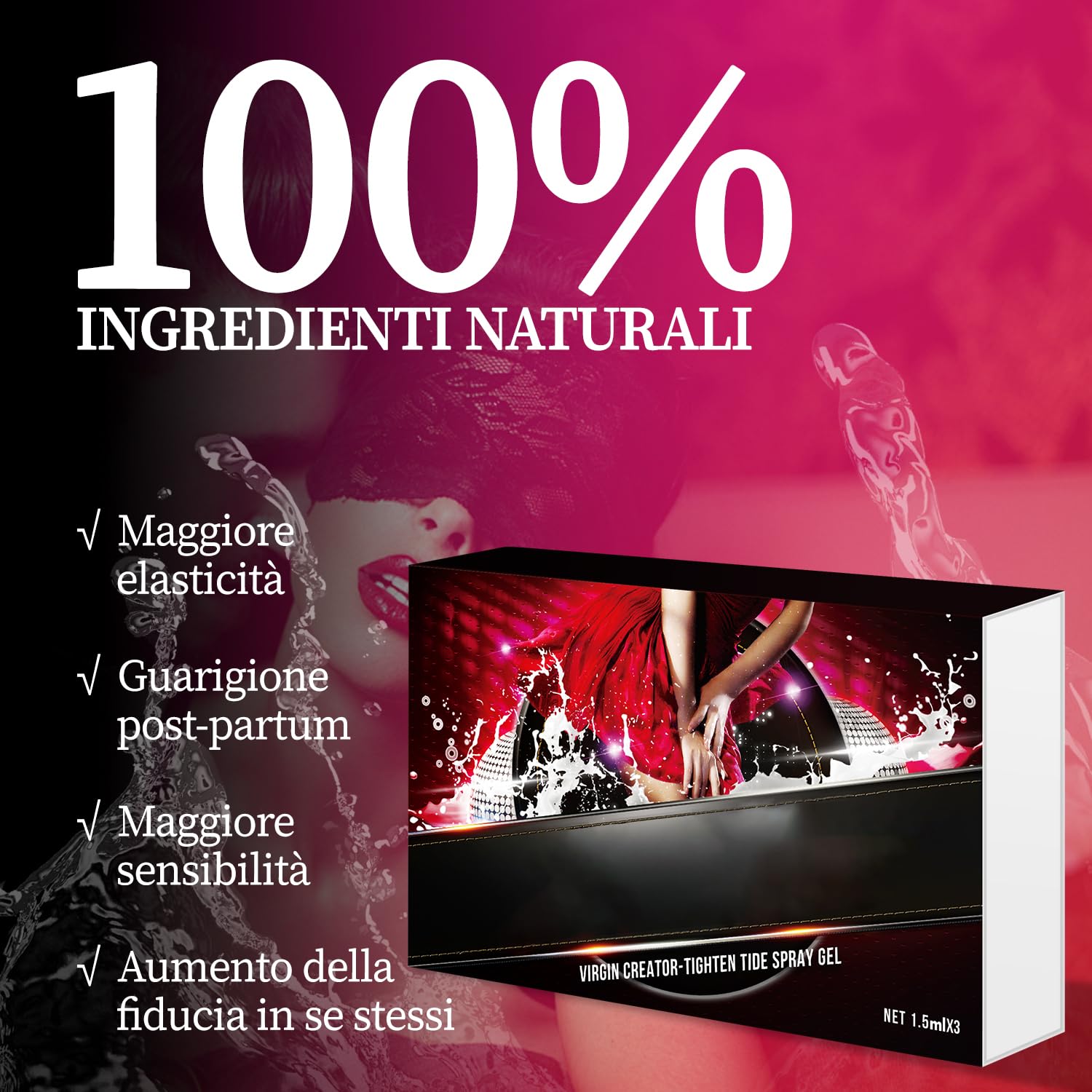 Gel vaginale di serraggio, formula naturale per stringere la vagina, cura privata di Yoni per le donne - 3 pz.