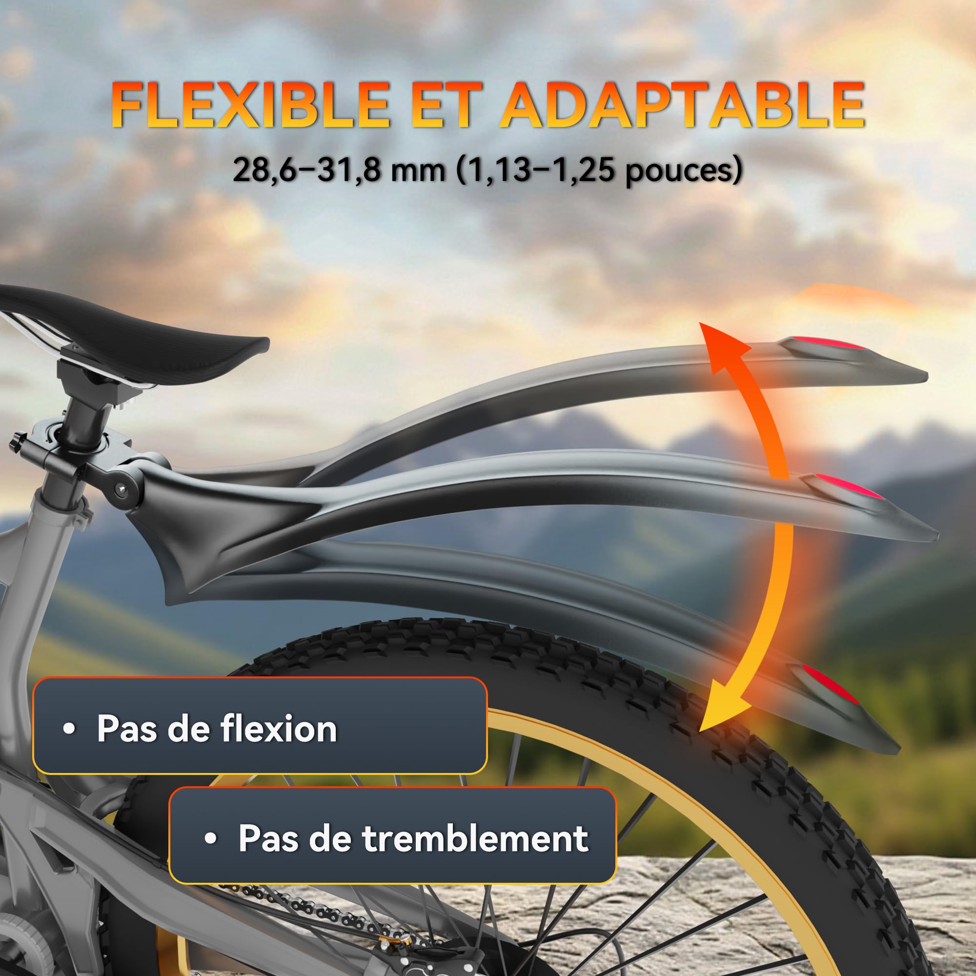 Garde-Boue de Vélo, Réglable Universelle Epaissir Elargir Les Ailes Avant Garde-Boue Arrière,pour Vélo de Route, Vélo de Montagne
