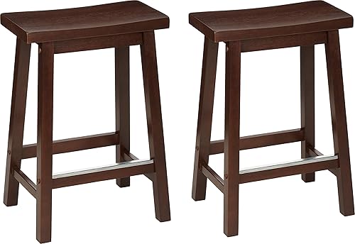 Miniatura 13 de Amazon Basics Taburete de Bar de Asiento Tipo Silla de Montar de Madera Maciza para Mostrador de Cocina con Reposapiés, Fácil Montaje - Altura de 29