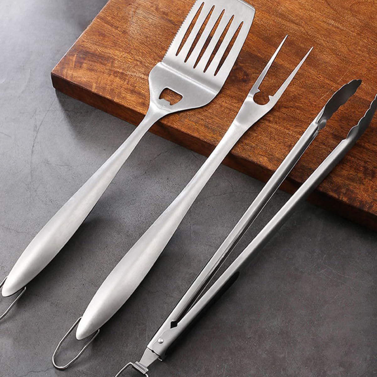 Abaodam Outils De Barbecue Acier Inoxydable Accessoires pour Barbecue Extérieur avec Étui De Rangement Pince à Aliments Et Pelle De Cuisine pour Grillades
