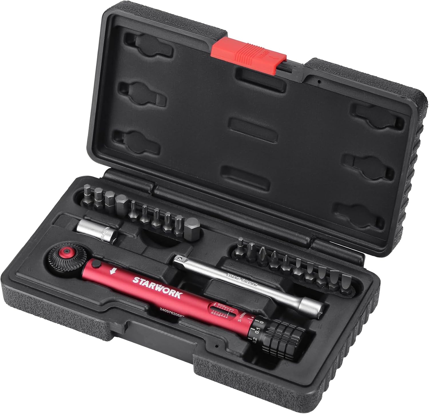 STARWORK TRUE MECHANIC™ 23-Piece, 72T, 1/4 Inch Drive Bike Aluminum Mini Torque Wrench Set, Nm