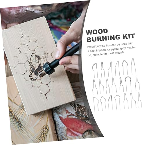 Miniatura 2 de Housoutil 1 juego de puntas de pirografía de repuesto para herramienta de combustión de madera, puntas de metal, fácil de usar, compatible con