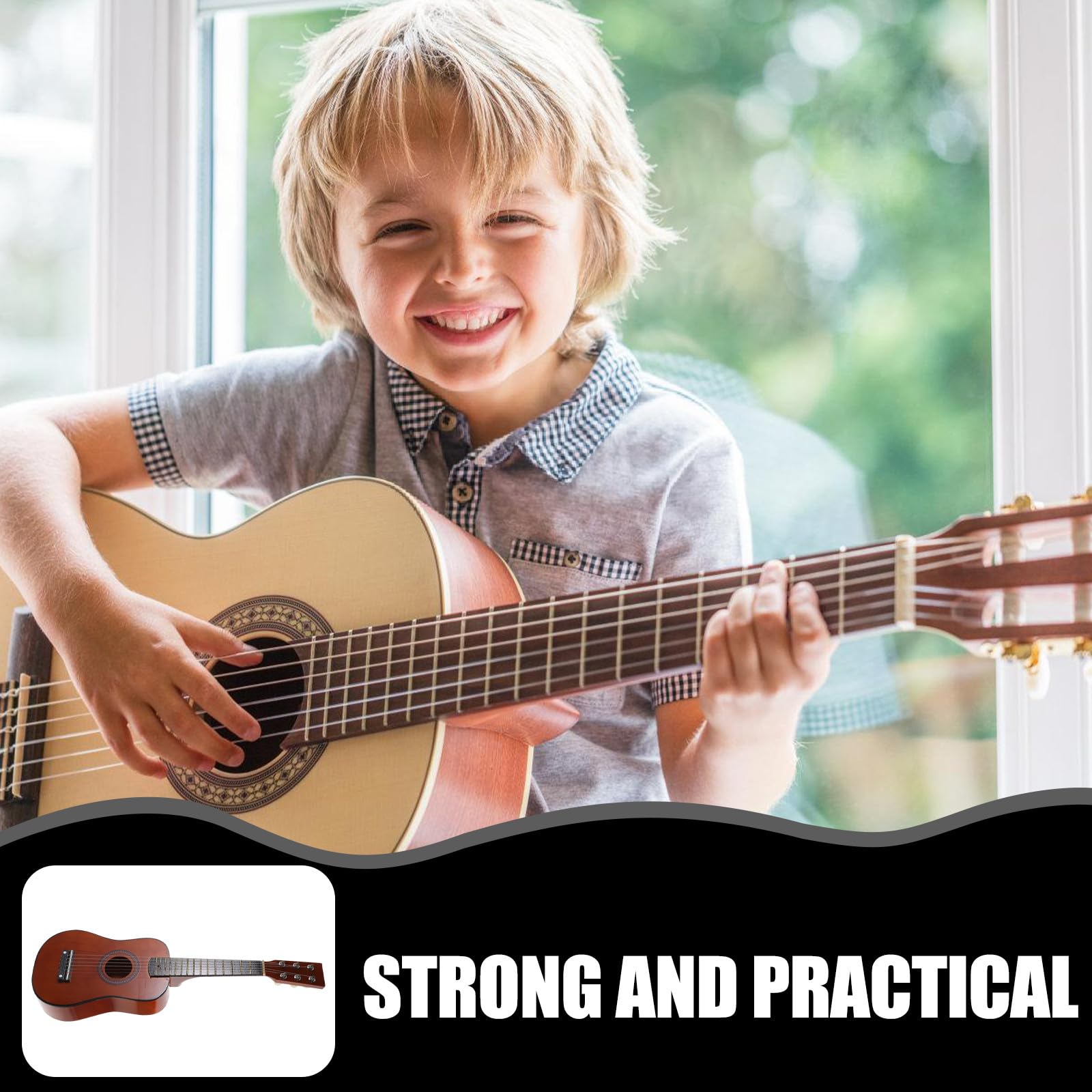 Guitarra Infantil de Madera para Principiantes Juguete Musical Educativo para Niños Diseño de 23 Pulgadas Adecuado para Aprender y Desarrollar Interés Musical