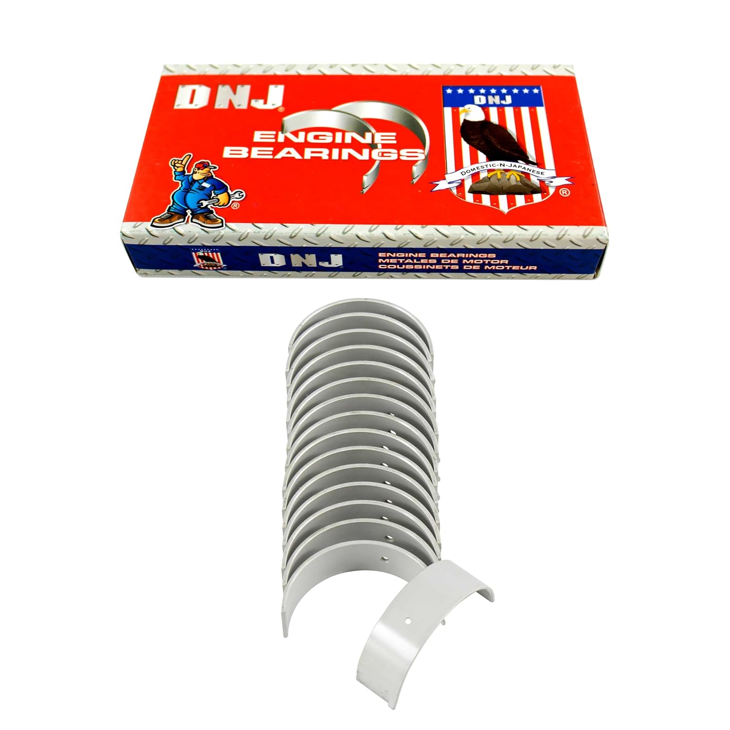 DNJ RB650 Rod Bearings for 1990-2010 Infiniti FX45, M45, Q45 4.1L, 4.5L DOHC V8 32V 4130cc, 4494cc, 4500cc VH41DE, VH45DE, VK45DE