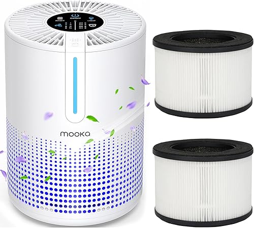 MOOKA Purificadores de aire M01 para dormitorio y hogar, 430 pies cuadrados con 2 filtros adicionales, filtro HEPA H13, pequeño purificador de aire disponible en Yaxa Costa Rica