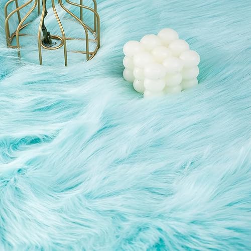 Miniatura 263 de Alfombra de piel sintética esponjosa de piel de oveja blanca, 4 x 6 pies, ultra suave, para dormitorio, mesita de noche, sala de estar, guardería