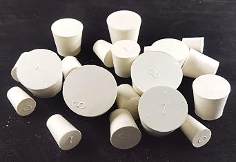 22 x Solid Rubber Stoppers - A Selection of Size #000 to #8 Plugs for Sealing Balloon Bottles Water Tanks etc (2 of each size)