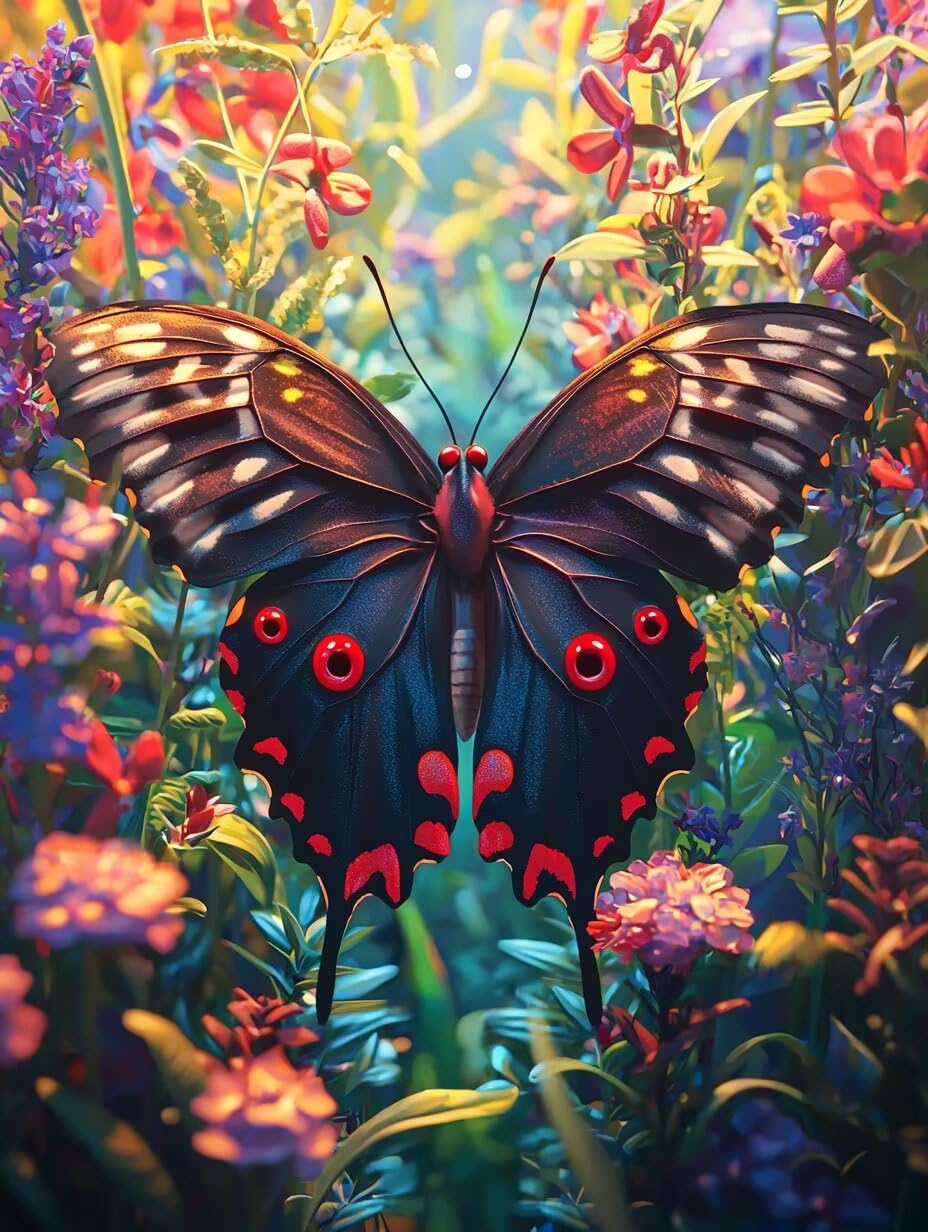 WEISHIWE Kolorowy motyl Malarstwo Numery Zestawy dla dorosłych, 60x80cm m-39