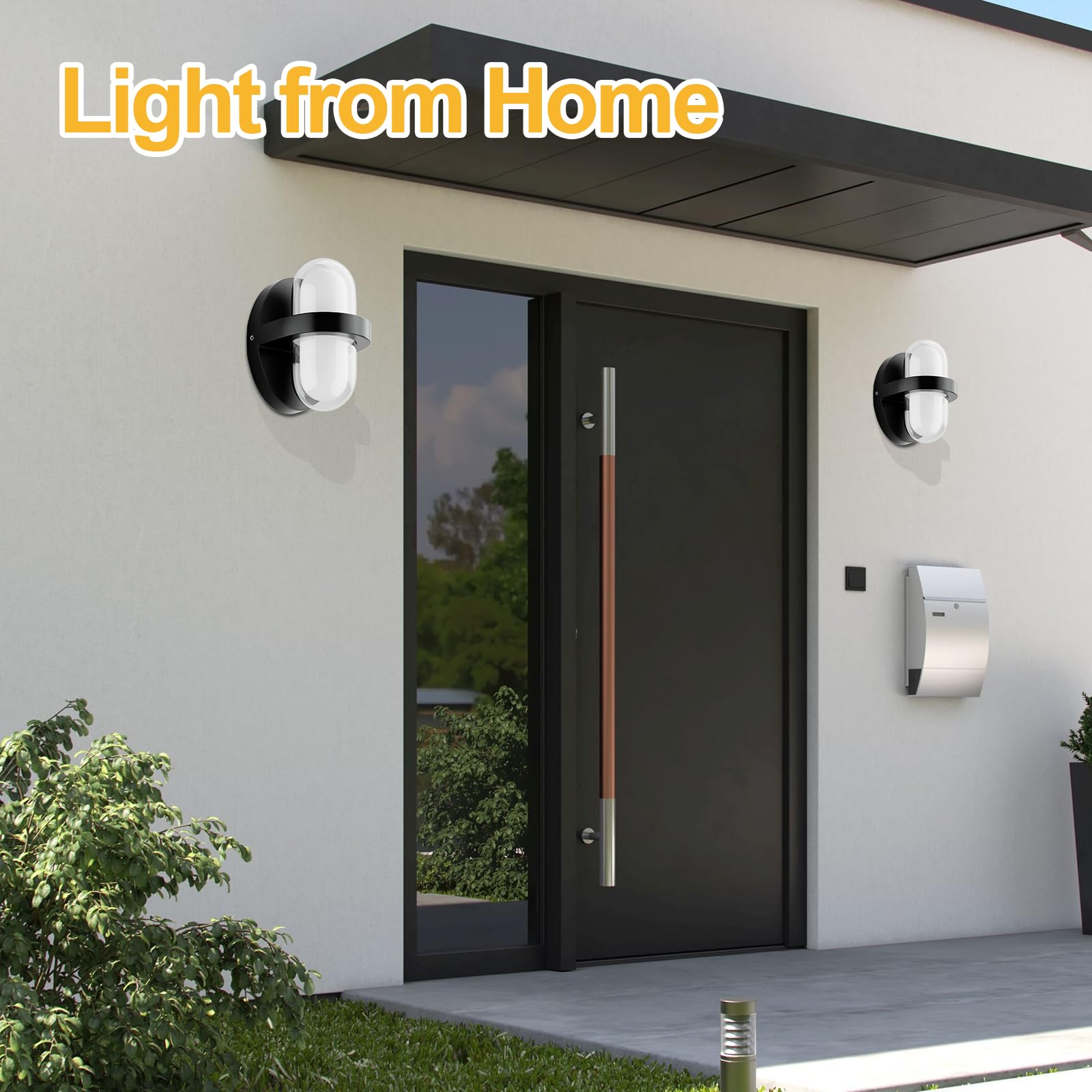 Kerry Outdoor Wall Lights, Up and Down Outside LED Plastic Mains Powered Lighting - Image 4
