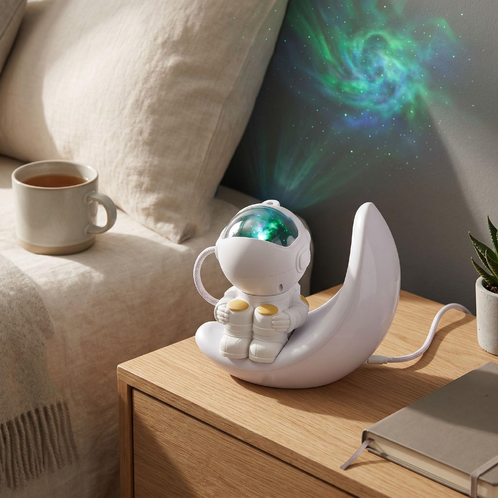 Luocute Proiettore Spaziale, Luce Notturna Regolabile luminosità e | 7 modalità Colore Sfumate, Telecomando, Basso Consumo, Luce Notturna