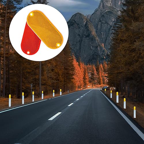 Miniatura 23 de smseace Paquete de 15 reflectores de seguridad rojos – Remolque autoadhesivo, coche, RV, motocicleta, coche, autobús reflectores