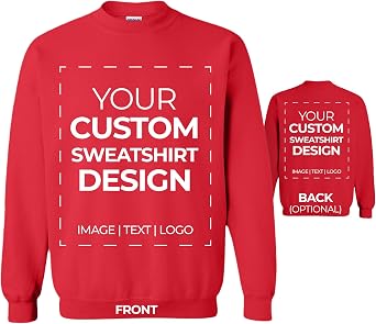 APPARELYN Custom Sweatshirt Design Your Own Print Text or Image Personalized Adult Pullover Sweatshirt Unisex Comfy Crewneck