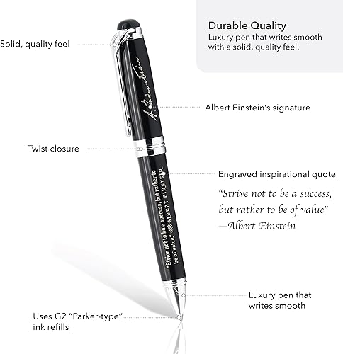 Miniatura 2 de Inkstone Bolígrafos negros inspiradores con cita de Albert Einstein, perfectos para la escuela de enfermería, accesorios de enfermería, regalos de