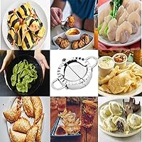 Vista 4 de AUAM - Prensa para hacer ravioles de acero inoxidable, paquete de 2 moldes Pierogi - Molde Wonton, herramienta fácil para envolver albóndigas