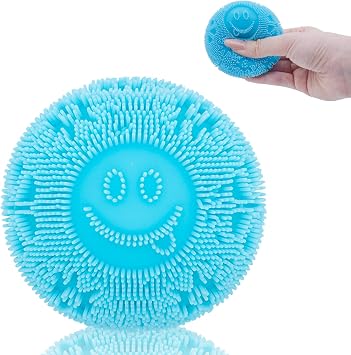 Smile Face Fuzz Stress Ball - Soft Squishy Fidget Toy for Anxiety Relief, Squish Sensory Fidget Toy, Anxiety Calming Squeeze Ball for Kids Adults ADHD Autism