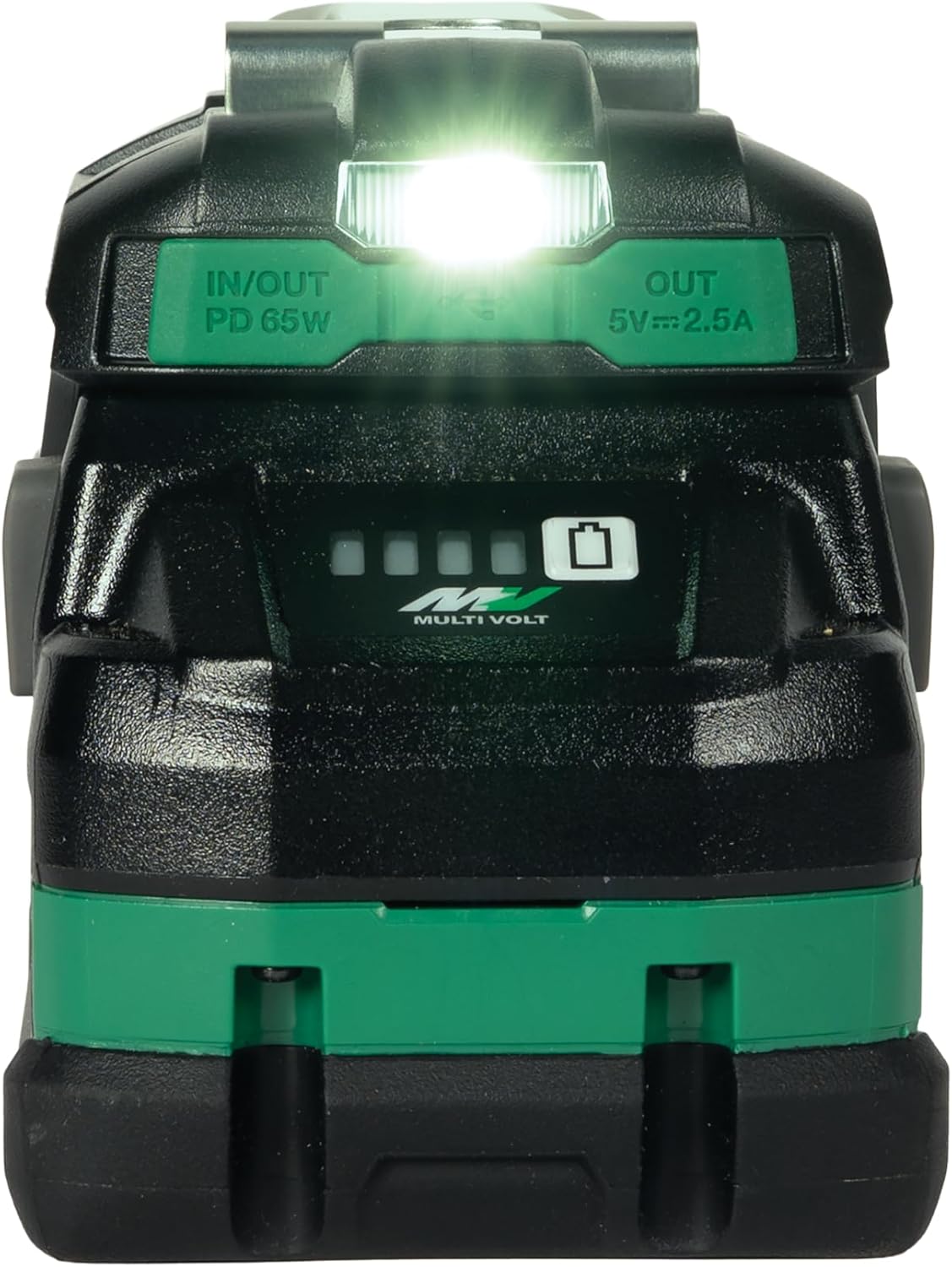 Metabo HPT 18V Battery Charger with (2) USB-C Adapters, Charges Metabo HPT 18V & 36V Slide Style Batteries, Charge up to 2 Devices Simultaneously Via USB-C, Built-in LED Light & Belt Hook, UC18DAQ4