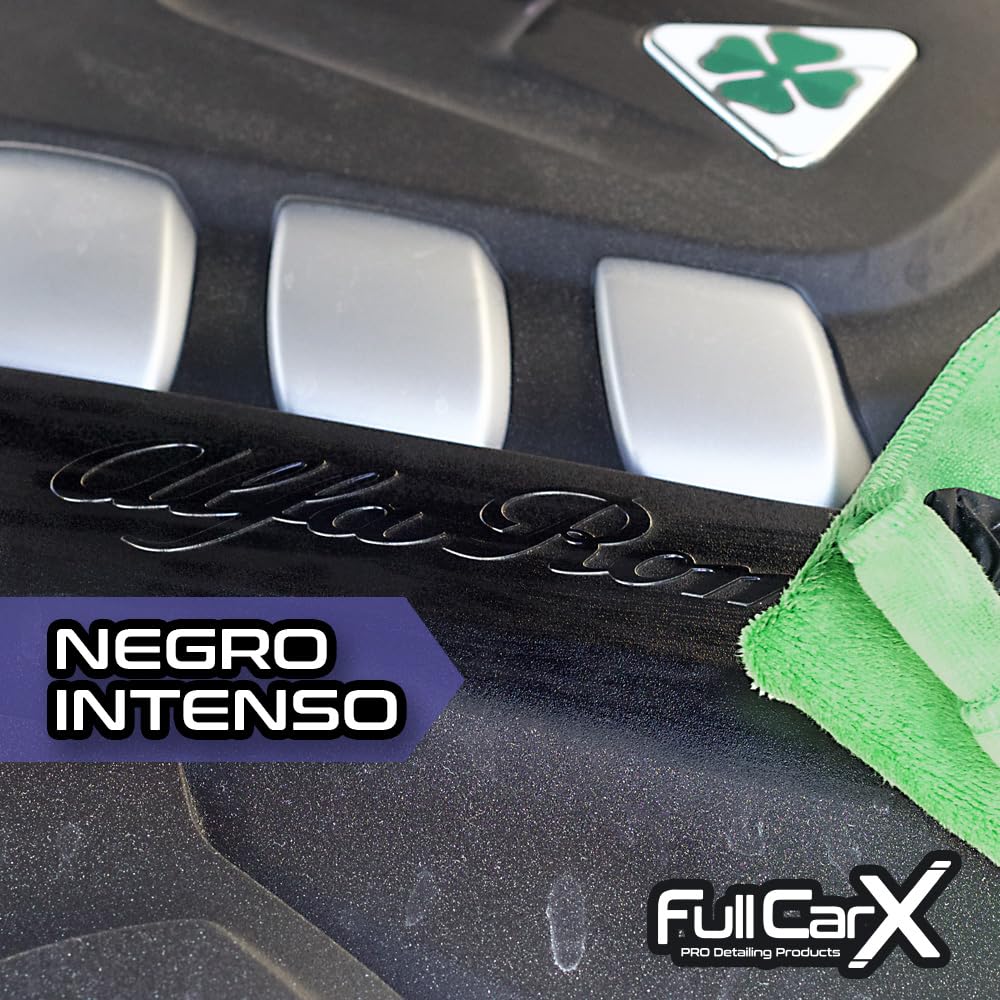 FULLCARX Total Black 250ml Recuperador Neumáticos y Plásticos Coche, Negro Intenso Renovador Hidratador, Protección Duradera, El embalaje puede variar